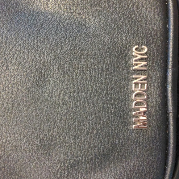 Madden NYC Black Mini Backpack Purse – Vegan Leather Logo Strap Crossbody - Picture 13 of 14